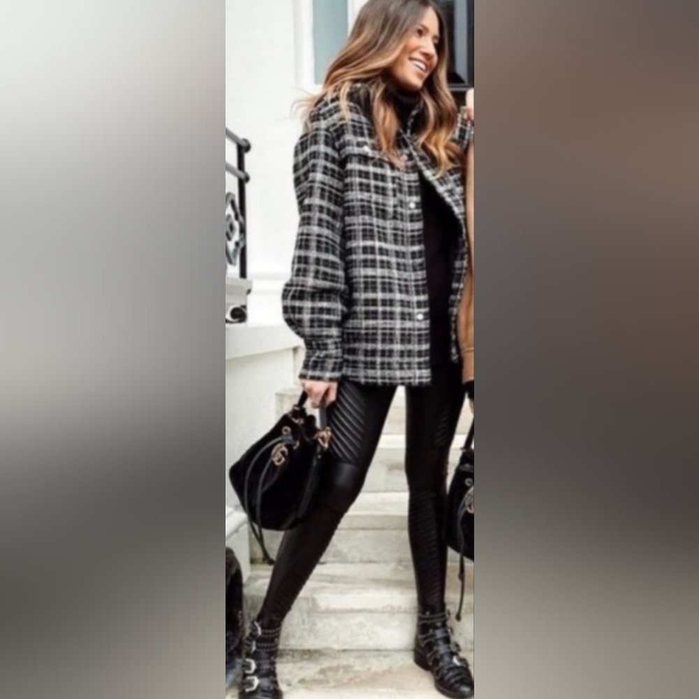 H&M | Black Checked Jacquard Weave Jacket - Picture 5 of 14